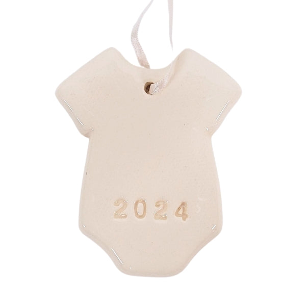 2024 Onesie Baby Ceramic Ornament