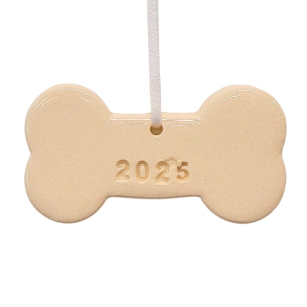 2025 Dog Bone Ceramic Ornament