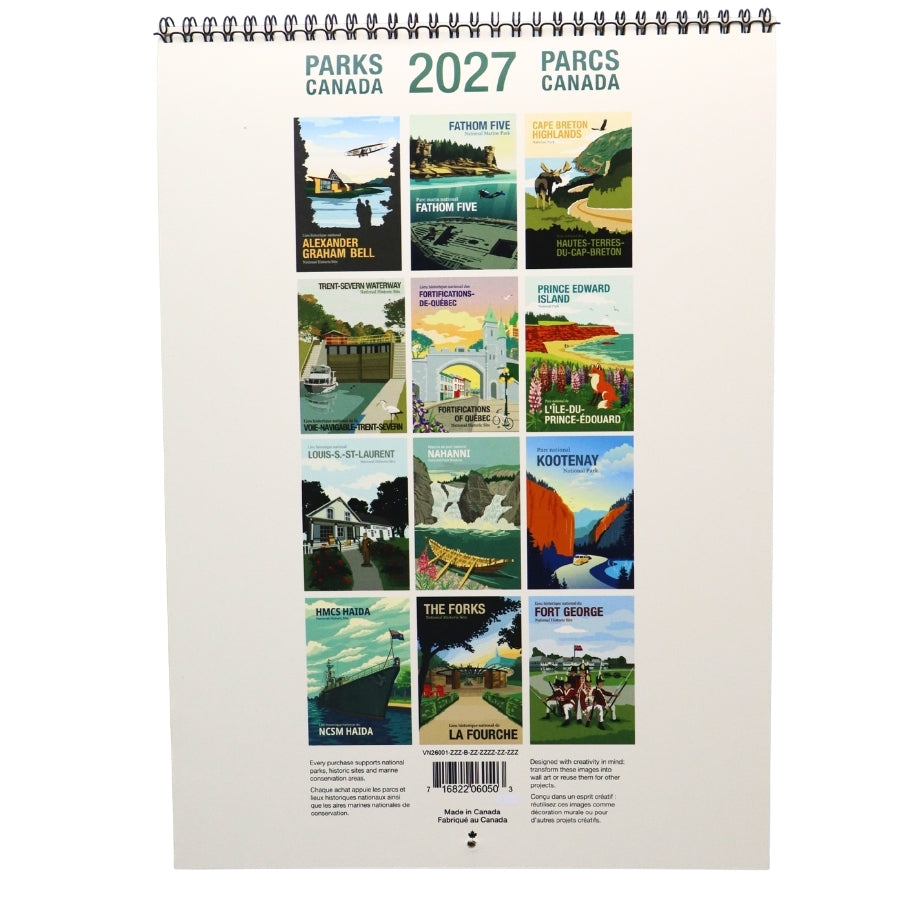 Calendrier mural Parks Canada Vintage 2026