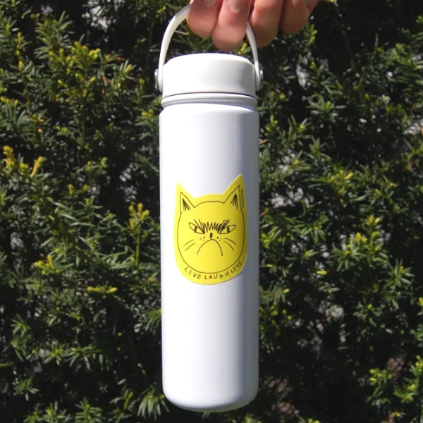 Vivre rire amour Kitty Sticker