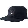 Adult 5 Panel Hat - Black with Black Bear
