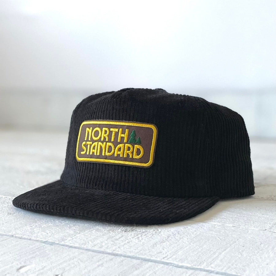 Adult Cord Snapback Hat - Black w/Woodlands