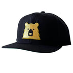 Adult Snapback Hat - Black w/Sparkle Bear