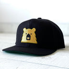 Adult Snapback Hat - Black w/Sparkle Bear