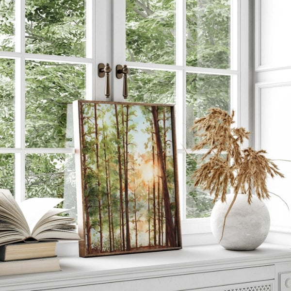 Algonquin Sunset Through The Pines Watercolour Print (11" x 14")