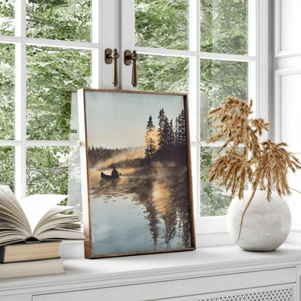 Aquarelle « Un moment sur le lac » (28 cm x 35 cm)