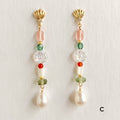Boucles d'oreilles pendantes à perles
