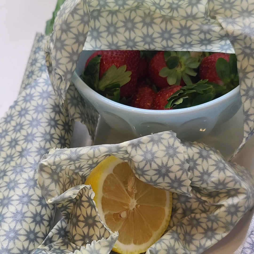 Beeswax Food Wrap Set of 3 - (B) Stars
