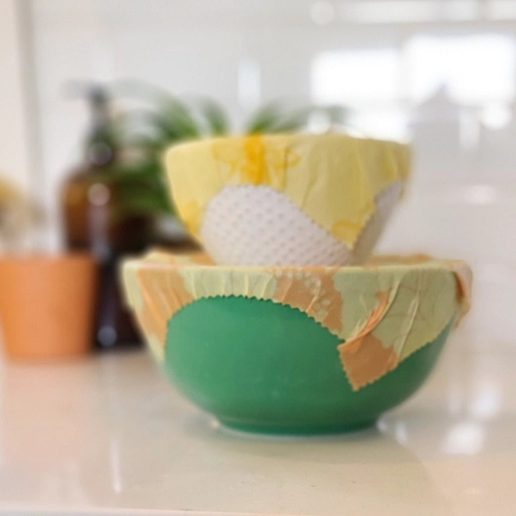 Emballage alimentaire à la cire d'abeille, lot de 3 - (D) Attention à vos abeilles