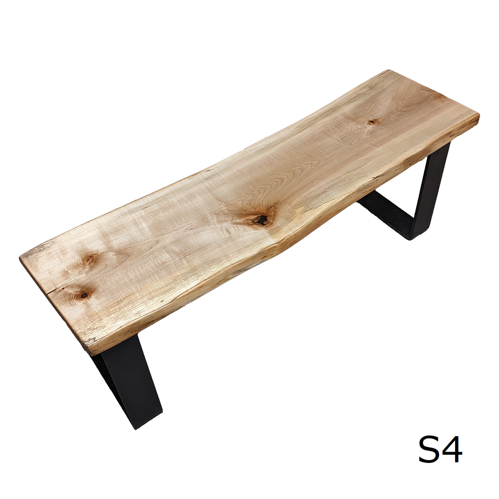 Live Edge Spalted Maple Bench (S4) - 43" L x 12" W x 18" H (Final Sale)