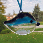 Suncatcher en verre fondu - Oiseau bleu