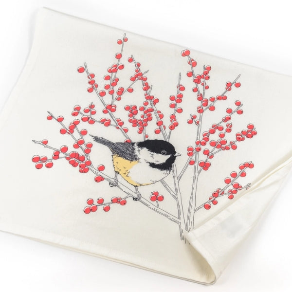 Black Capped Chickadee Tea Towel