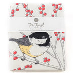 Black Capped Chickadee Tea Towel