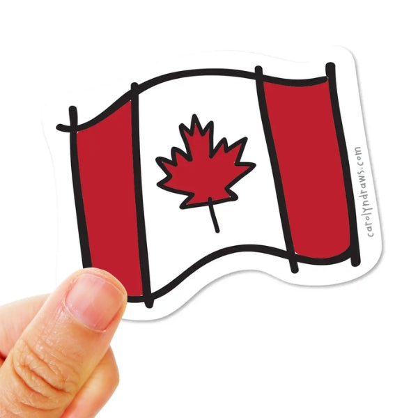 Canada Flag Vinyl Sticker by Carolyn Draws at Maker House Co.