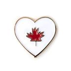 Épingle en émail en forme de cœur et de feuille d'érable du Canada