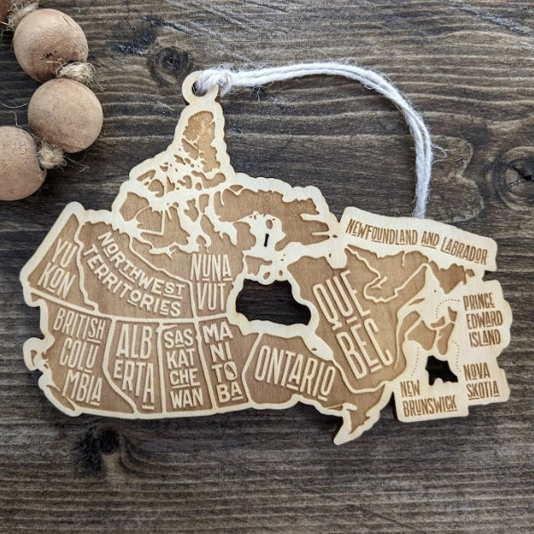 Canada Provinces Map Ornament