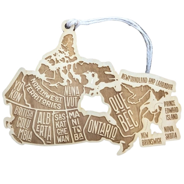 Canada Provinces Map Ornament