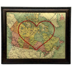 Carte coeur cousue du Canada (8" x 10")