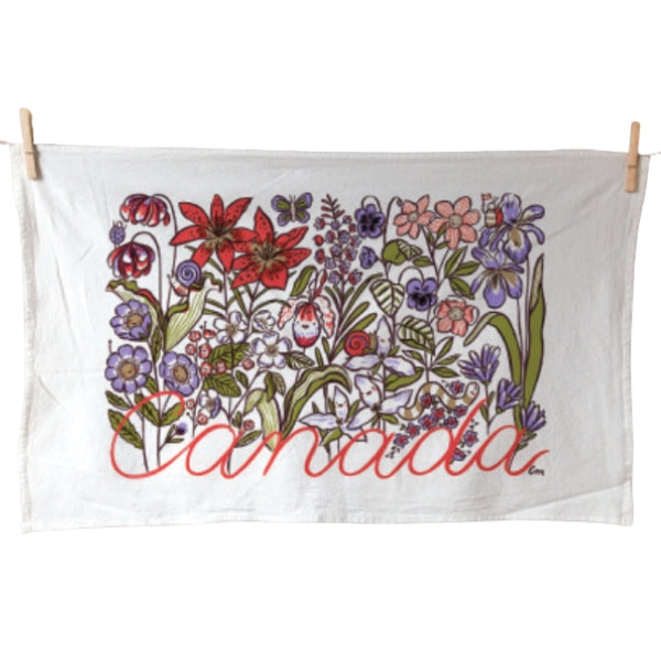 Canadian Wildflowers Tea Towel
