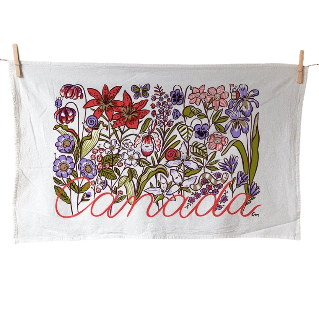 Canadian Wildflowers Tea Towel