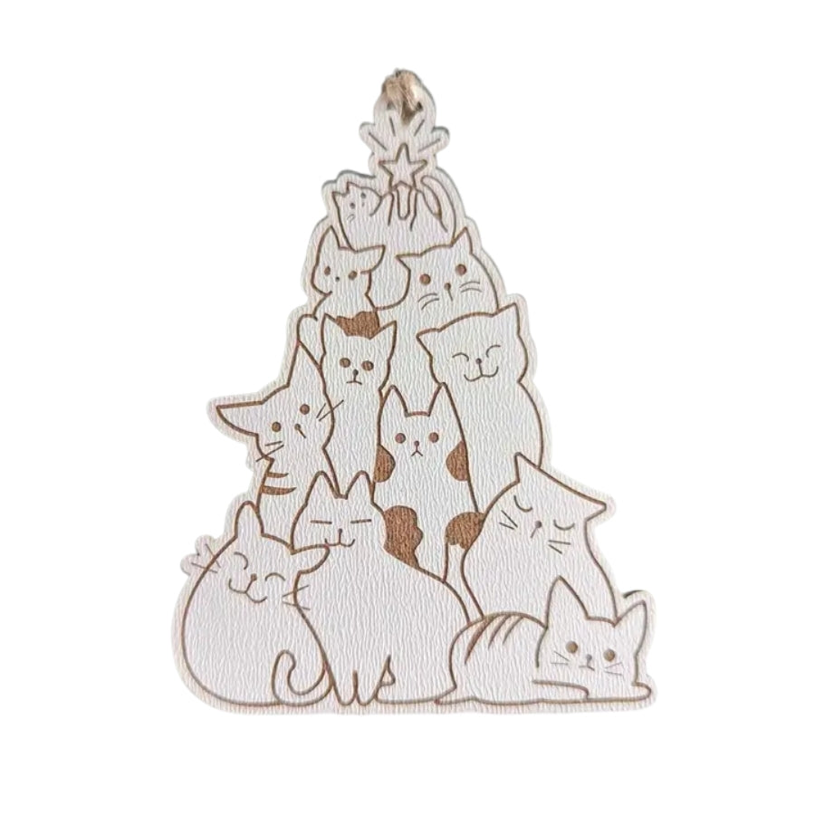 Cat Tree Wood Ornament