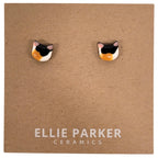 Ceramic Stud Earrings - Calico Cats