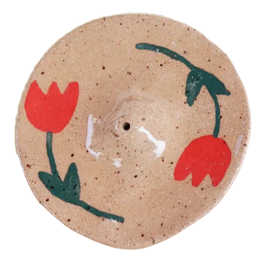 Brûle-encens en céramique - Tulipes
