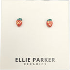 Ceramic Stud Earrings - Strawberries