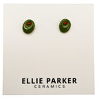 Ceramic Stud Earrings - Olives