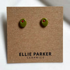 Ceramic Stud Earrings - Olives