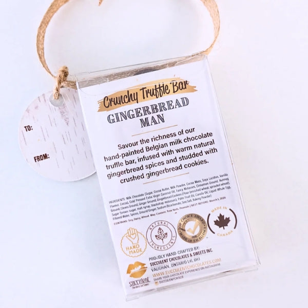 Chocolate Truffle Bar Ornament - Gingerbread Man