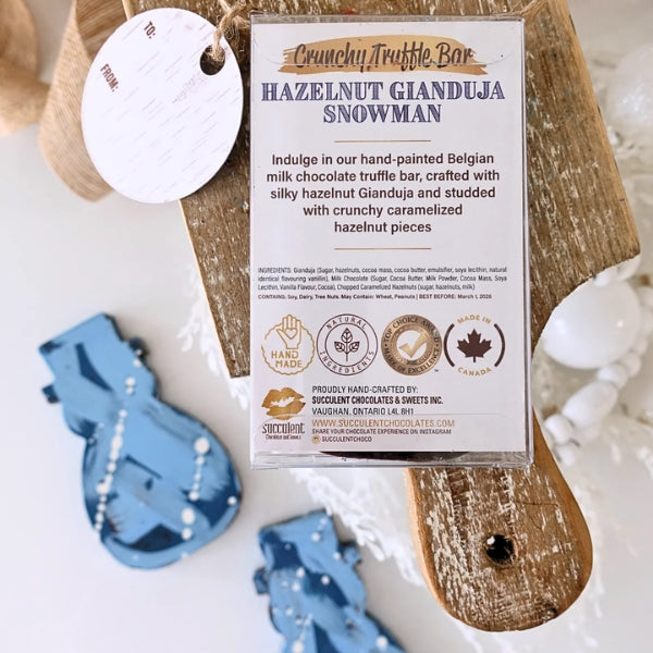 Chocolate Truffle Bar Ornament - Snowman