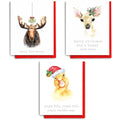 Christmas Animals Holiday Card Set