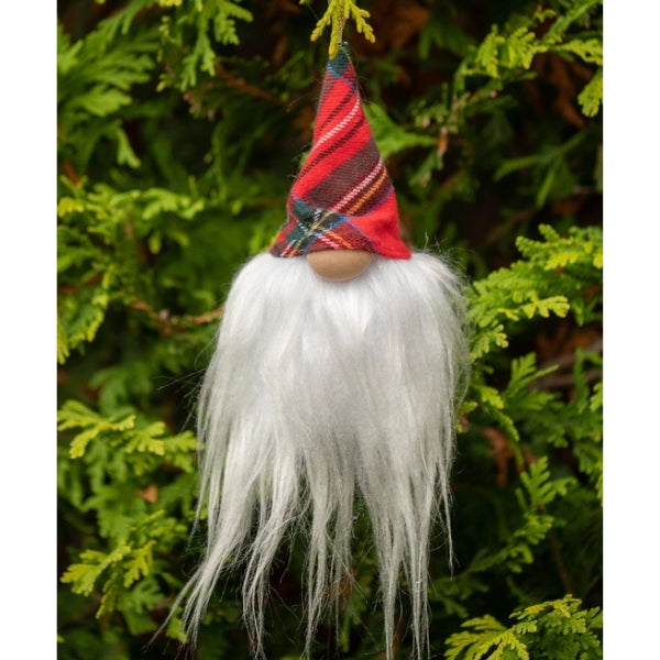Décoration de Noël en forme de gnome à carreaux