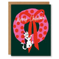 Christmas Wreath Cat Card