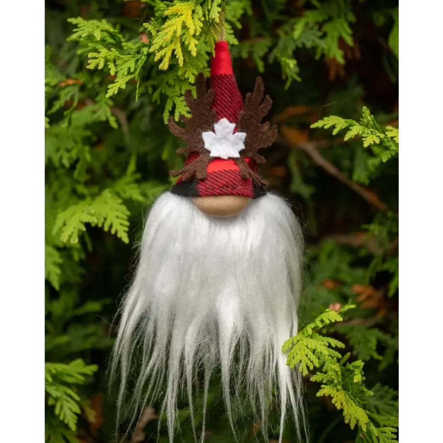 Décoration de Noël en forme de gnome à carreaux