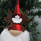 Décoration de Noël en forme de gnome à carreaux