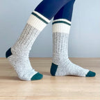 Chunky Wool Work Socks (Grey Marl/Dark Olive)