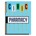 Impression de pharmacie civique (11 » x 14 »)