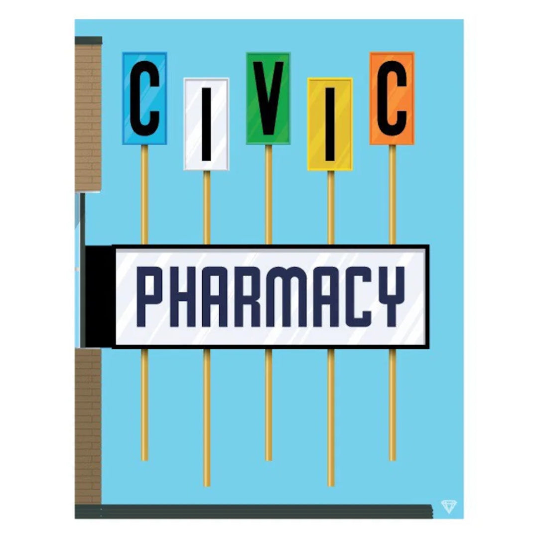 Civic Pharmacy Print (11" x 14")
