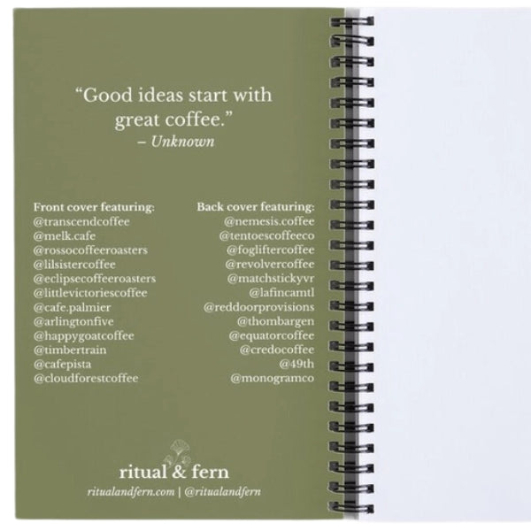 Coffee Shop Notebook by Ritual and Fern at Maker House - Maker House Co.