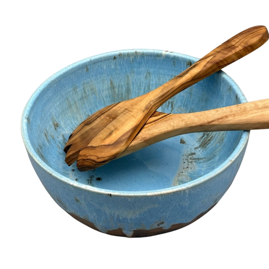 Copper Waterfall Stoneware Serving Bowl