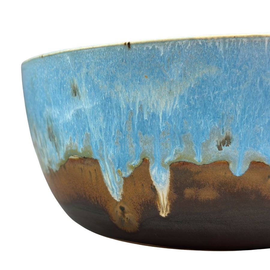 Copper Waterfall Stoneware Serving Bowl