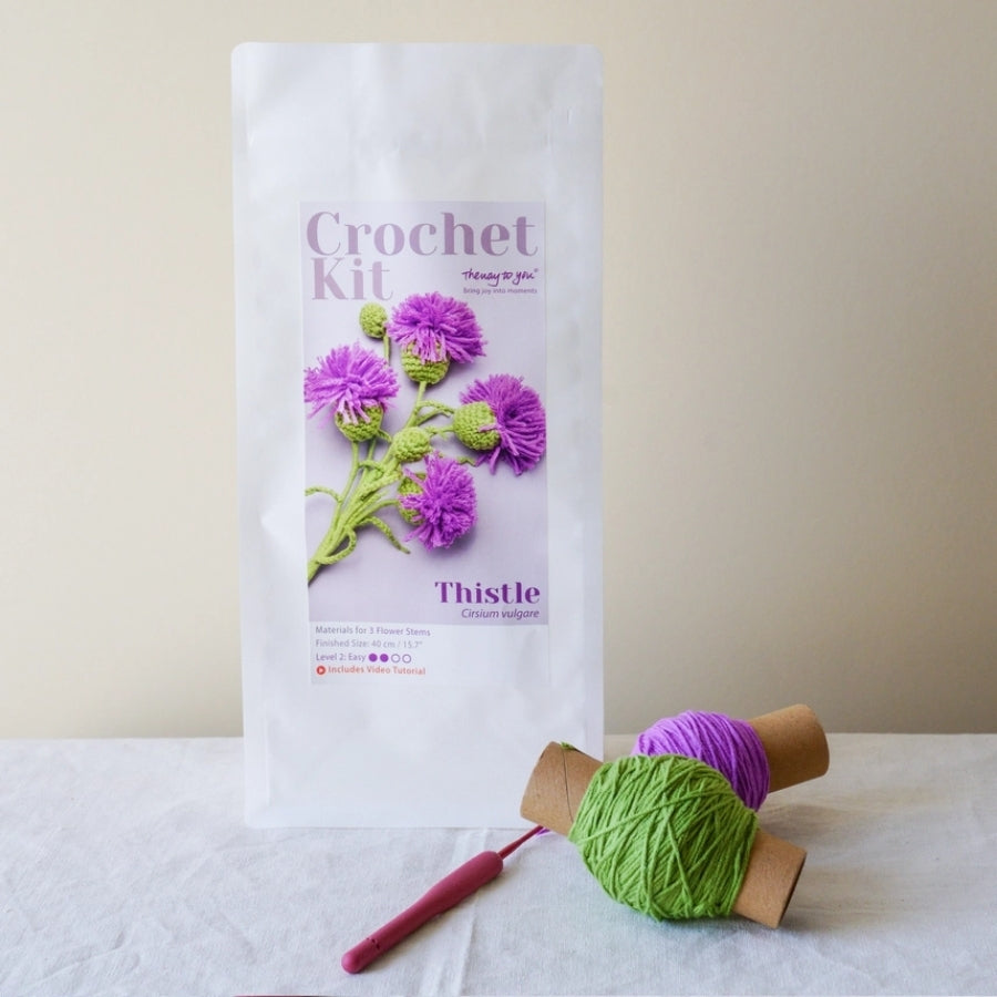 Crochet Flower DIY Kit - Thistle