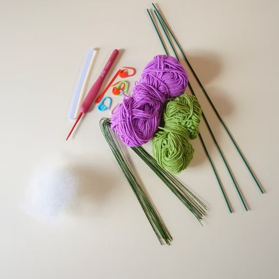 Crochet Flower DIY Kit - Thistle