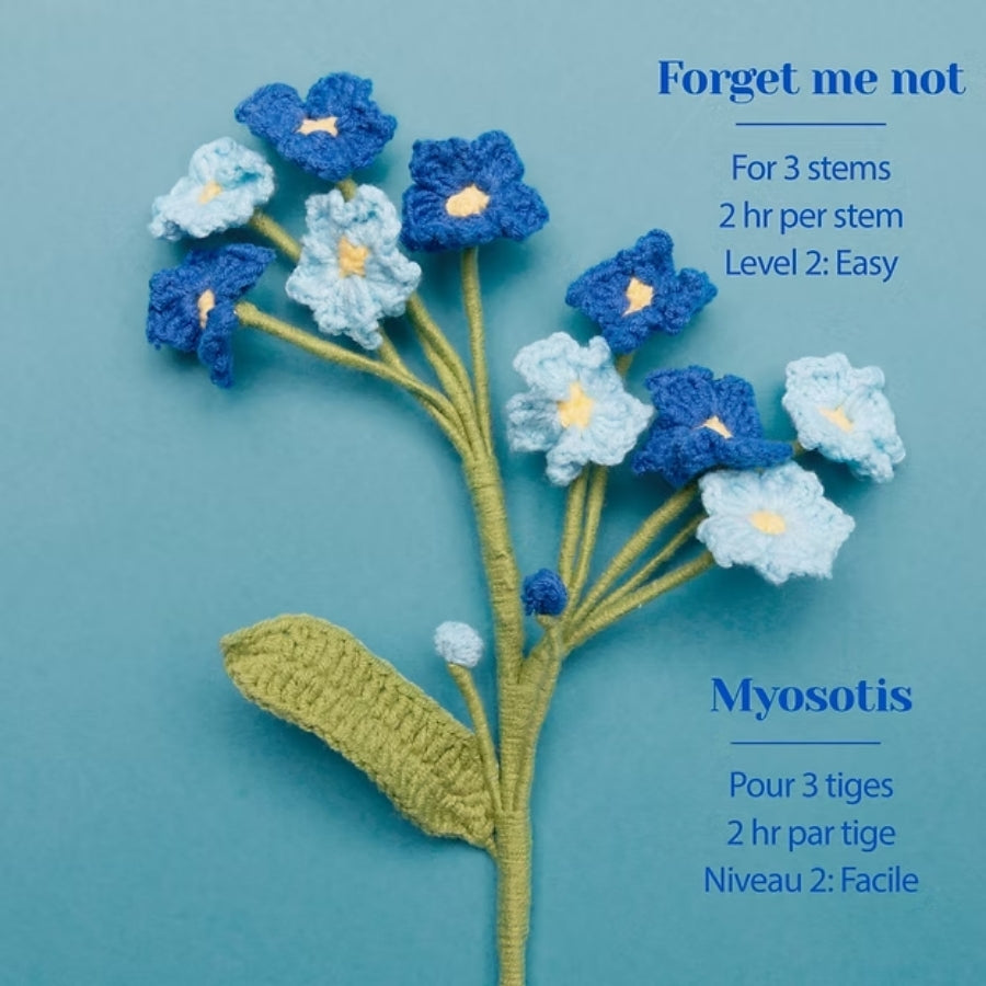 Crochet Flower DIY Kit - Forget-Me-Not