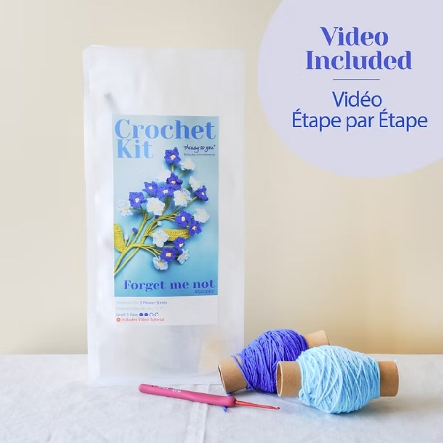 Crochet Flower DIY Kit - Forget-Me-Not