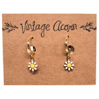 Daisy Flower Gold Hoops