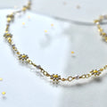 Daisy Flower Pearl Chain Necklace - White