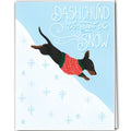 Carte de Dashchund à travers la neige